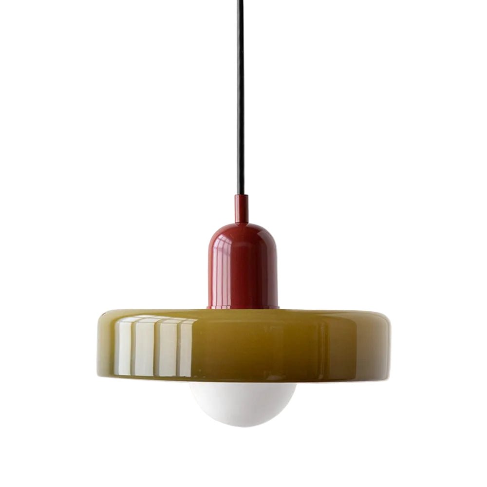 Glass Pendant Light Fixture with Vertical Stem Design