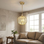 Glass Pendant Light with Wire Frame, Spherical Design, 12-inch Size