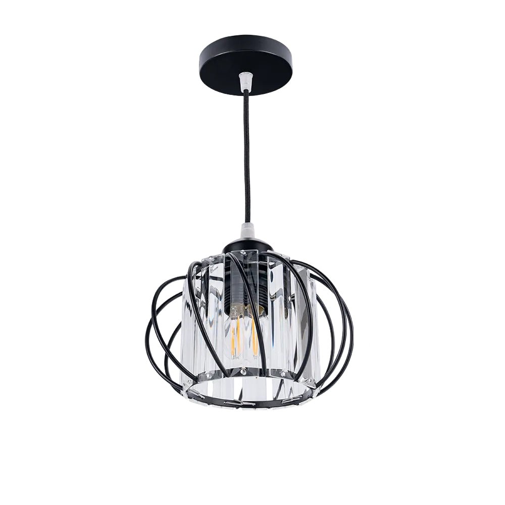 Glass Pendant Light with Wire Frame, Spherical Design, 12-inch Size