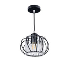 Glass Pendant Light with Wire Frame, Spherical Design, 12-inch Size