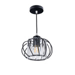 Glass Pendant Light with Wire Frame, Spherical Design, 12-inch Size