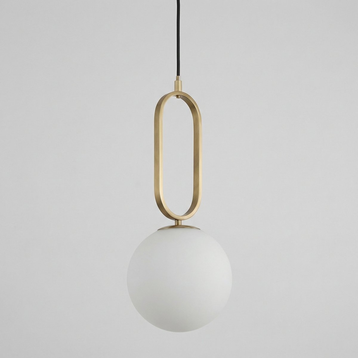 Gold Glass Globe Pendant Light Fixture, Modern Design, 12-inch Diameter