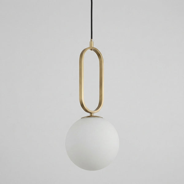Gold Glass Globe Pendant Light Fixture, Modern Design, 12-inch Diameter1