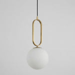 Gold Glass Globe Pendant Light Fixture, Modern Design, 12-inch Diameter