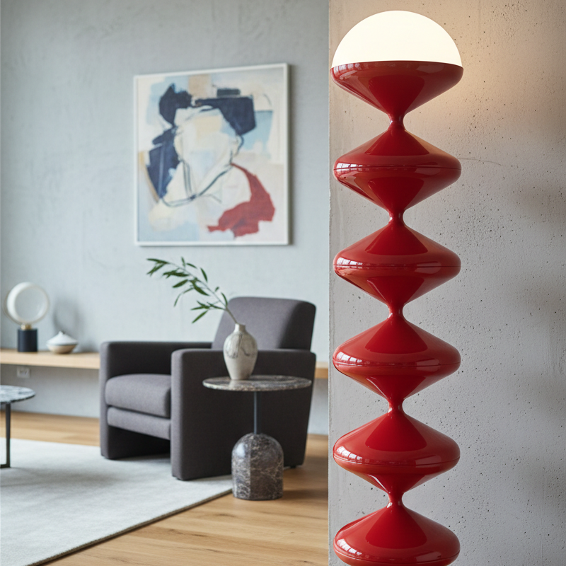 Gourd-Shaped Glass Floor Lamp