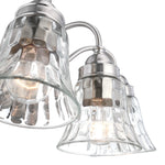 Brushed Nickel Bathroom Vanity Light, 3-Light E26 Glass Sconce