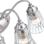 Brushed Nickel Bathroom Vanity Light, 3-Light E26 Glass Sconce
