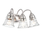Brushed Nickel Bathroom Vanity Light, 3-Light E26 Glass Sconce
