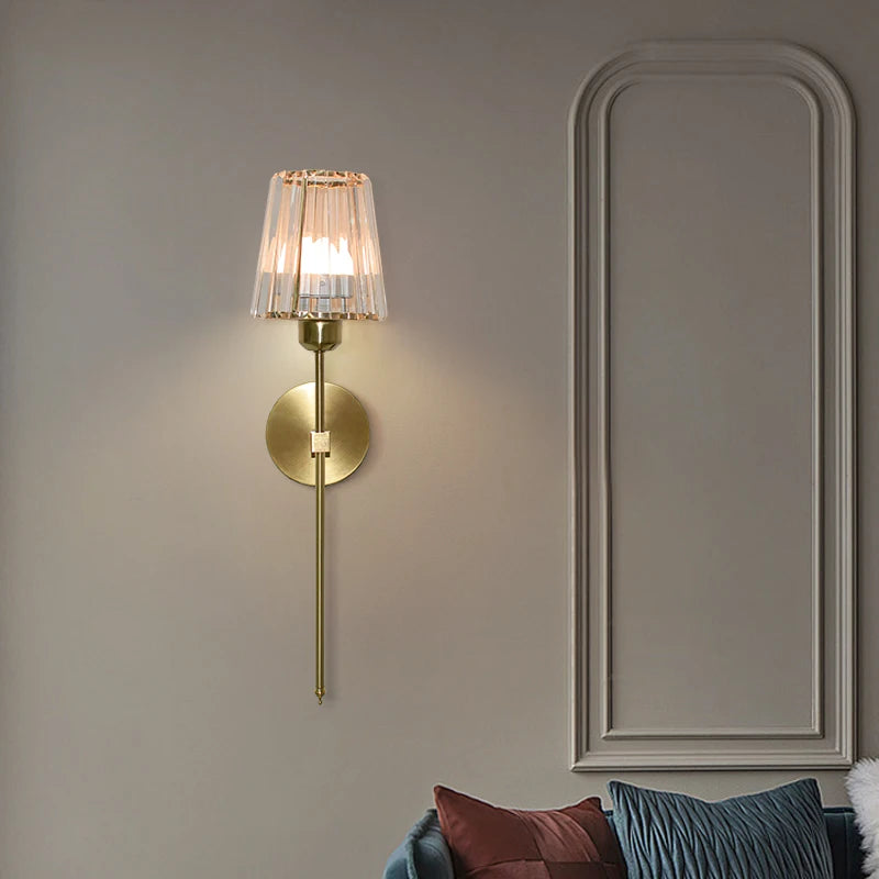 Cordless LED Wall Sconce with Glass Shade, 3000K Rechargeable Light
