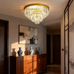 50cm Crystal LED Chandelier Ceiling Light | Modern Gold Flush Mount Ceiling Light