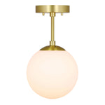 Brass Globe Pendant Light | E26 Glass Shade Ceiling Light