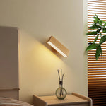Rechargeable Wooden Wall Light, 360° Rotatable Magnetic LED Sconce