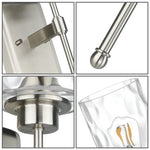Brushed Nickel Glass Wall Sconce | E26 Indoor Bathroom & Living Room Light