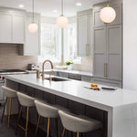 Brass Globe Pendant Light | Adjustable E26 Glass Ceiling Light