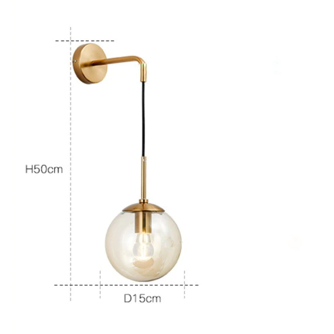 Hanging Glass Globe Wall Light