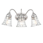 Brushed Nickel Bathroom Vanity Light, 3-Light E26 Glass Sconce