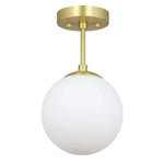 Brass Globe Pendant Light | E26 Glass Shade Ceiling Light