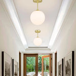 Brass Globe Pendant Light | E26 Glass Shade Ceiling Light