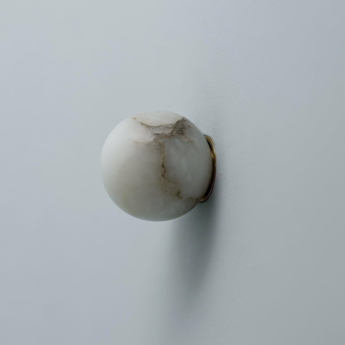 LED 1-Light Marble Orb Wall Sconce - Japandi Style