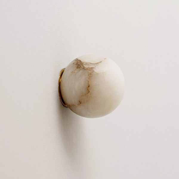 LED 1-Light Marble Orb Wall Sconce - Japandi Style1