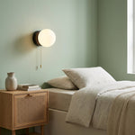 LED Glass Globe Wall Sconce with Pull Cord - Minimalist Design