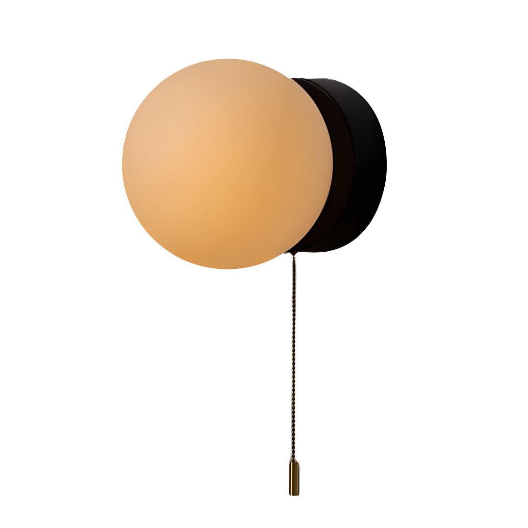 LED Glass Globe Wall Sconce with Pull Cord - Minimalist Design