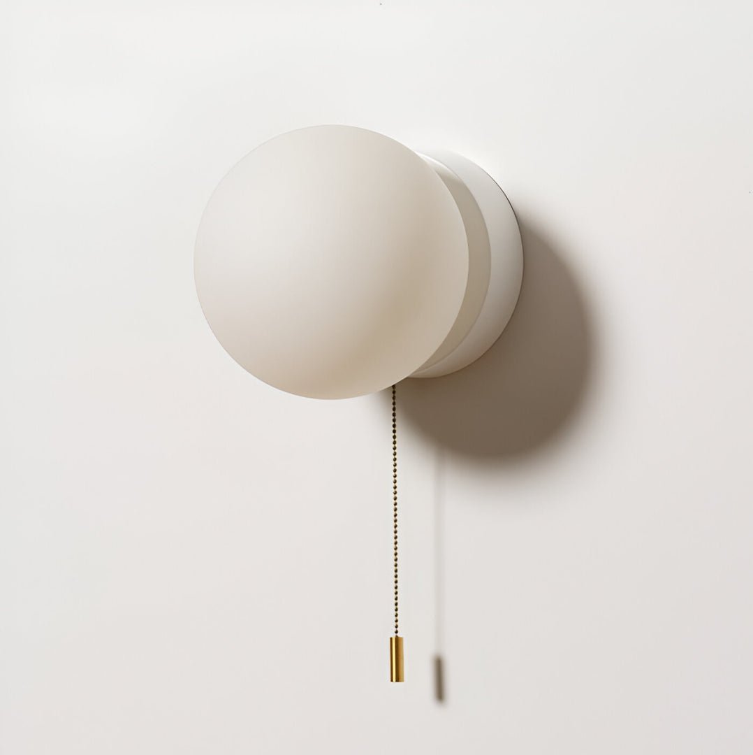 LED Glass Globe Wall Sconce with Pull Cord - Minimalist Design