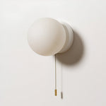 LED Glass Globe Wall Sconce with Pull Cord - Minimalist Design