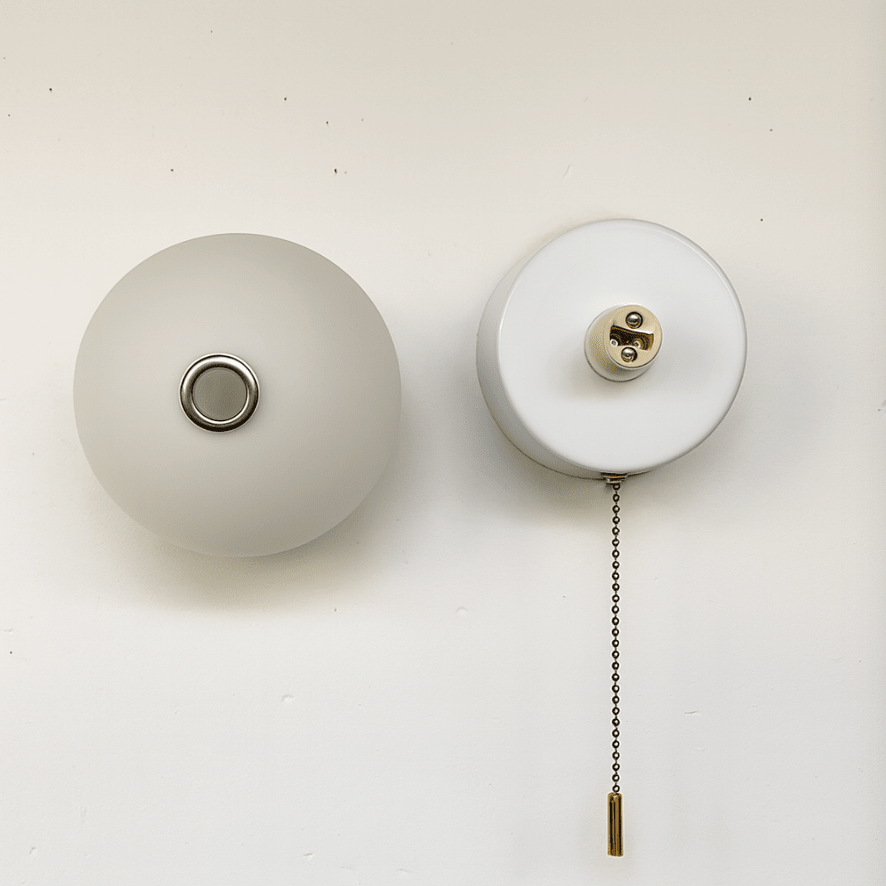 LED Glass Globe Wall Sconce with Pull Cord - Minimalist Design