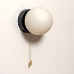 LED Glass Globe Wall Sconce with Pull Cord - Minimalist Design