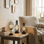 LED Table Lamp with Iron Wire Design, Modern Style, 15 inches Tall