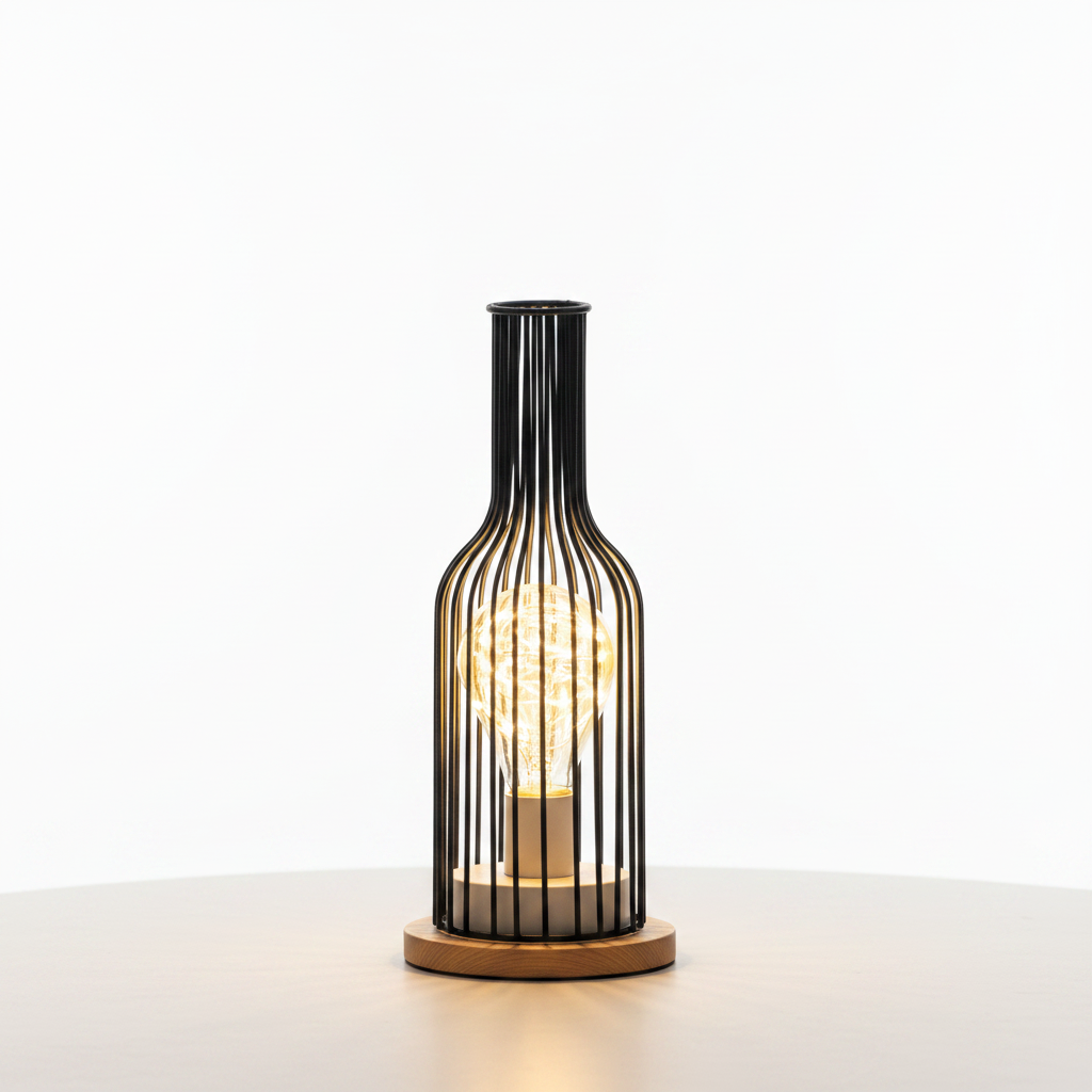 LED Table Lamp with Iron Wire Design, Modern Style, 15 inches Tall