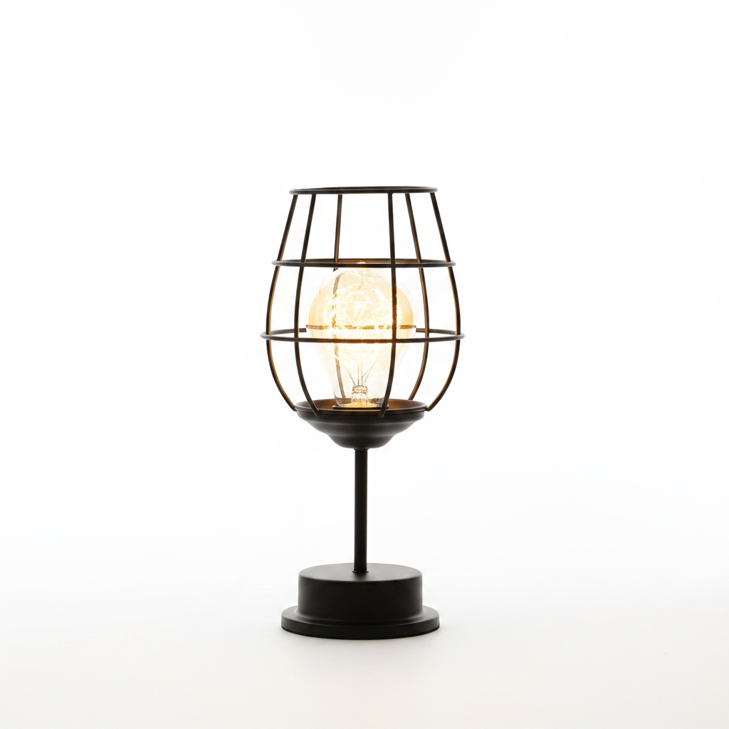 LED Table Lamp with Iron Wire Design, Modern Style, 15 inches Tall