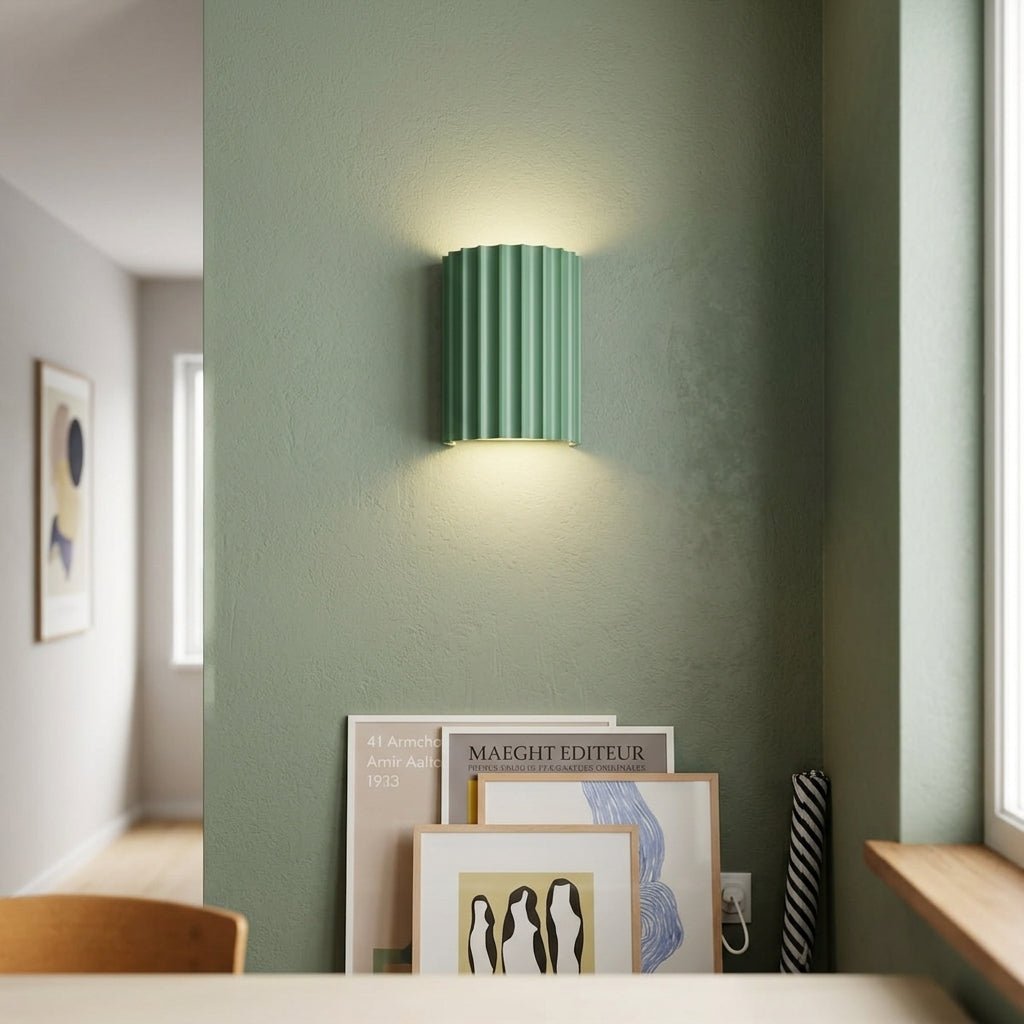 LED Wall Sconce, Striped Resin Design, Single Light Fixture