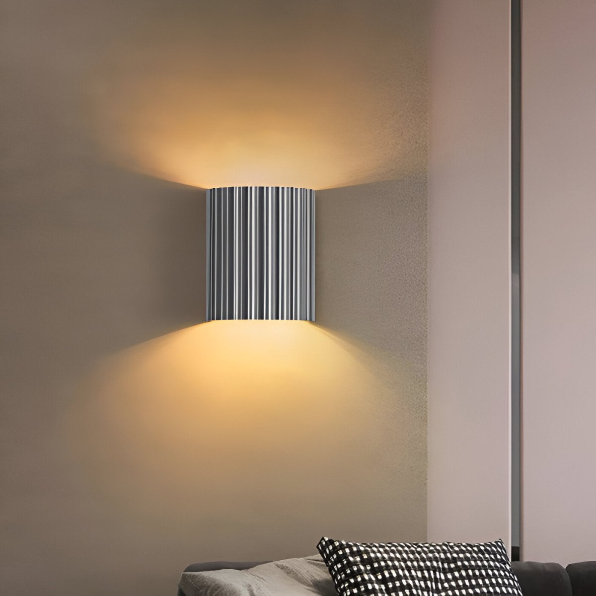 LED Wall Sconce, Striped Resin Design, Single Light Fixture
