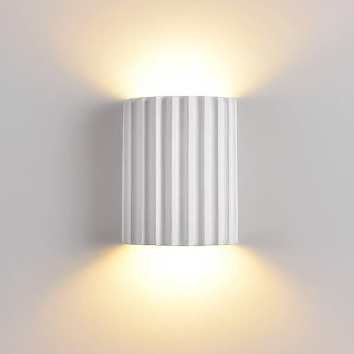 LED Wall Sconce, Striped Resin Design, Single Light Fixture