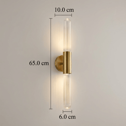 LED Wall Sconce with Water-Ripple Glass and Brass Finish, 1-Light10