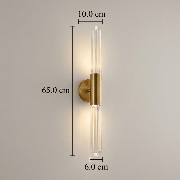 LED Wall Sconce with Water-Ripple Glass and Brass Finish, 1-Light10