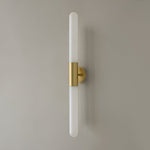 LED Wall Sconce with Water-Ripple Glass and Brass Finish, 1-Light
