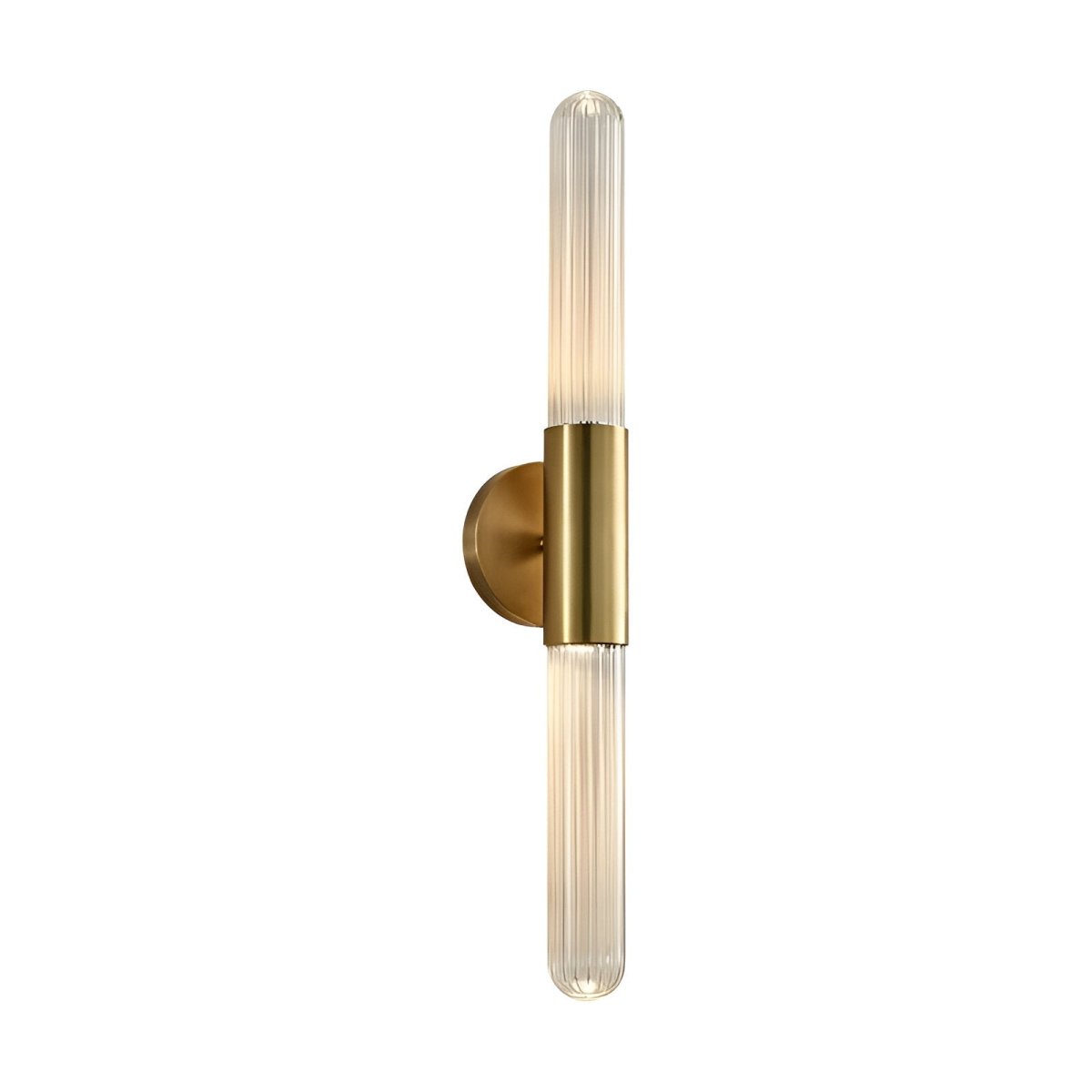 LED Wall Sconce with Water-Ripple Glass and Brass Finish, 1-Light