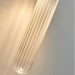 LED Wall Sconce with Water-Ripple Glass and Brass Finish, 1-Light