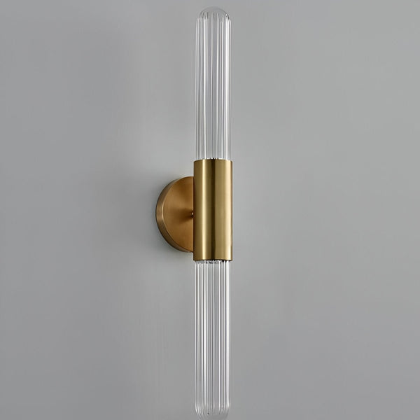 LED Wall Sconce with Water-Ripple Glass and Brass Finish, 1-Light8