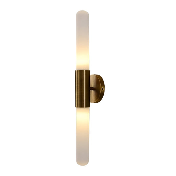 LED Wall Sconce with Water-Ripple Glass and Brass Finish, 1-Light1