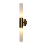 LED Wall Sconce with Water-Ripple Glass and Brass Finish, 1-Light