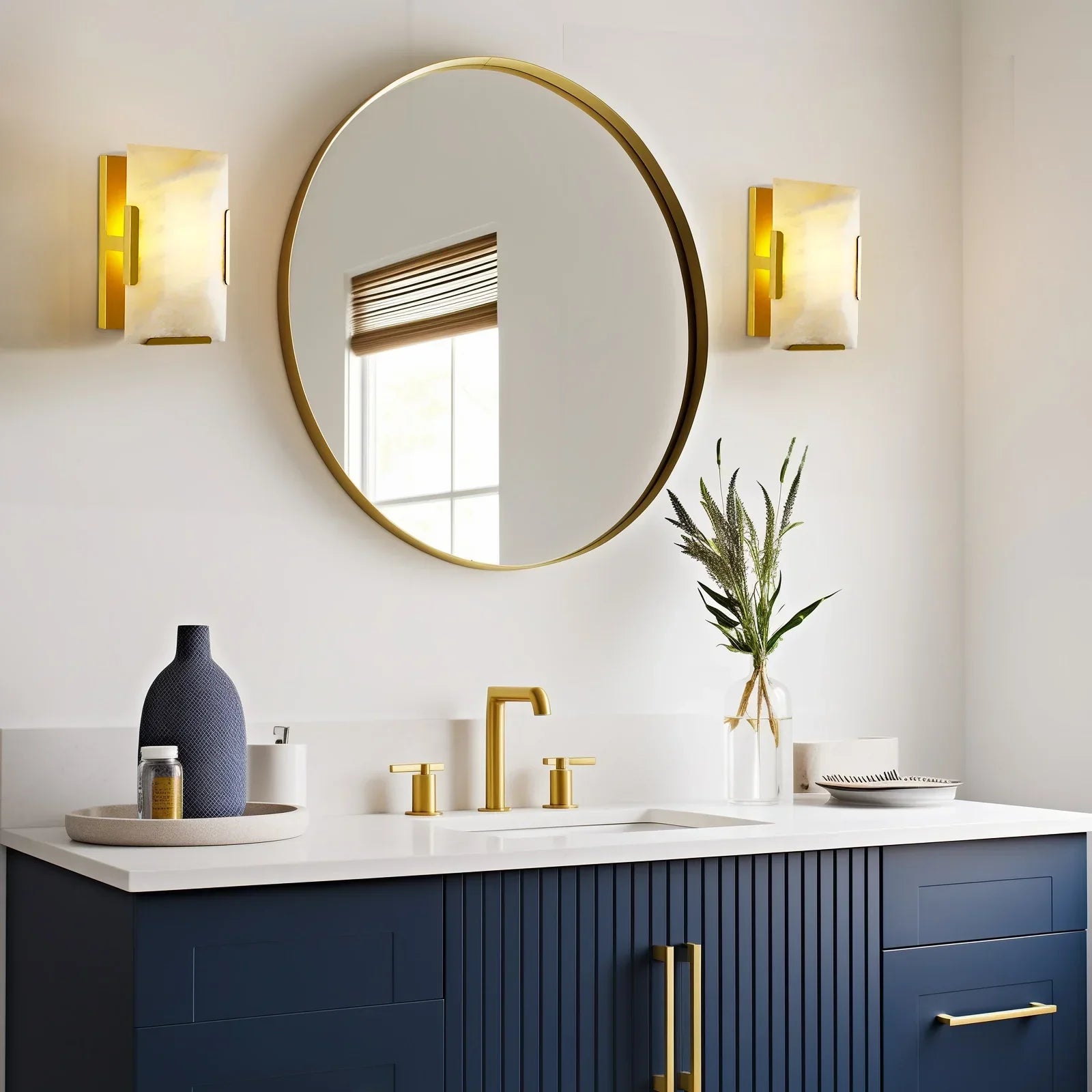 10-Inch Decorative Wall Sconce in Alabaster Finish