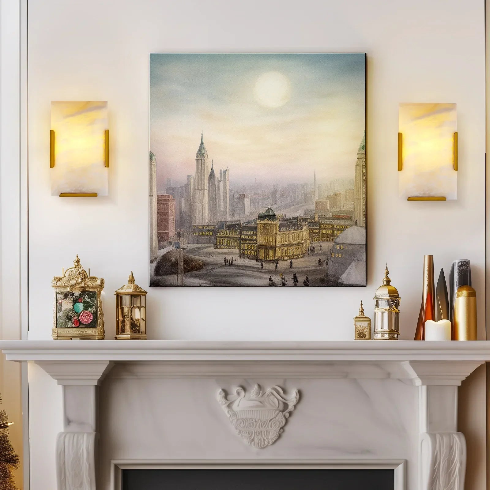 10-Inch Decorative Wall Sconce in Alabaster Finish