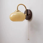 Mid-Century Glass Globe Wall Sconce Light Fixture, 1-Bulb Design