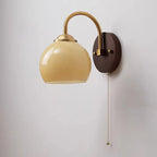 Mid-Century Glass Globe Wall Sconce Light Fixture, 1-Bulb Design