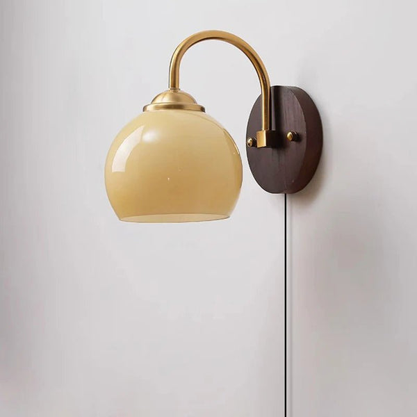 Mid-Century Glass Globe Wall Sconce Light Fixture, 1-Bulb Design13