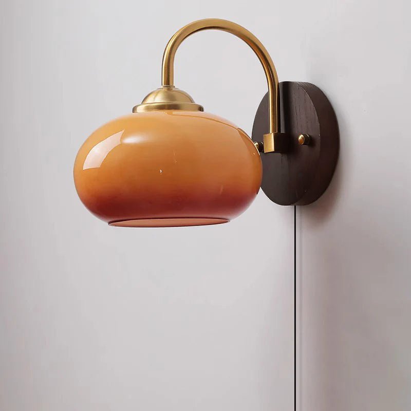 Mid-Century Glass Globe Wall Sconce Light Fixture, 1-Bulb Design